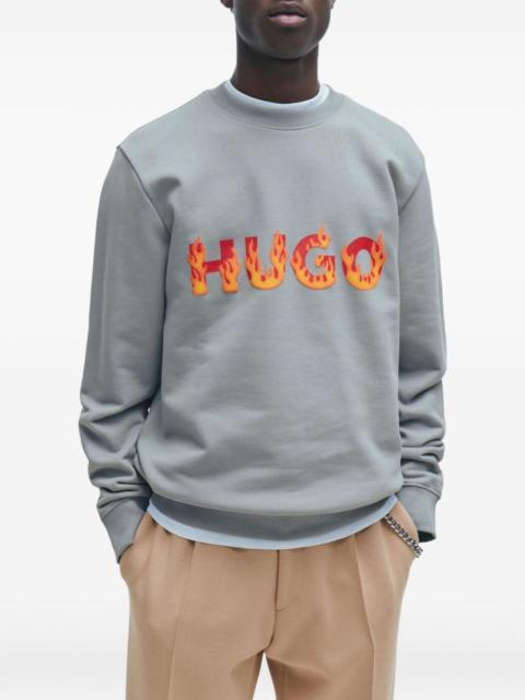HUGO flame-logo cotton sweater