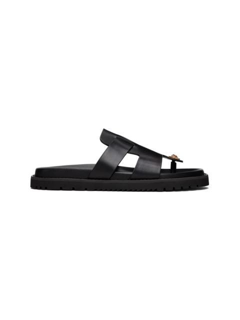VERSACE Black Leather Sandals