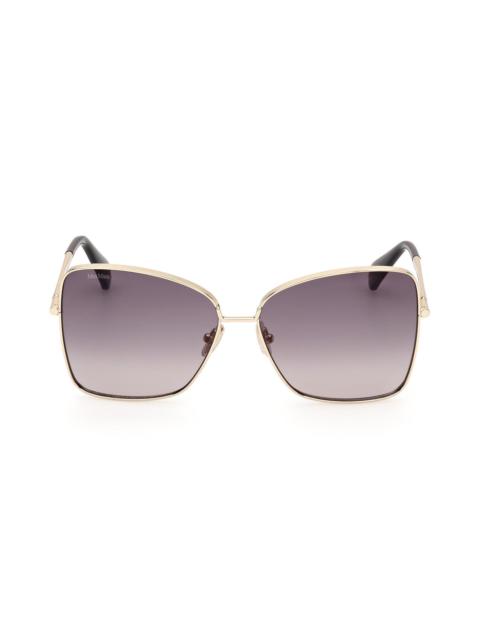 Max Mara Menton1 59mm Sunglasses in Gold /Gradient Smoke at Nordstrom