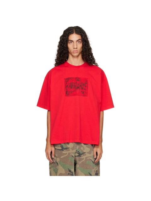 VETEMENTS Red 'Explicit Language' Boxy T-shirt