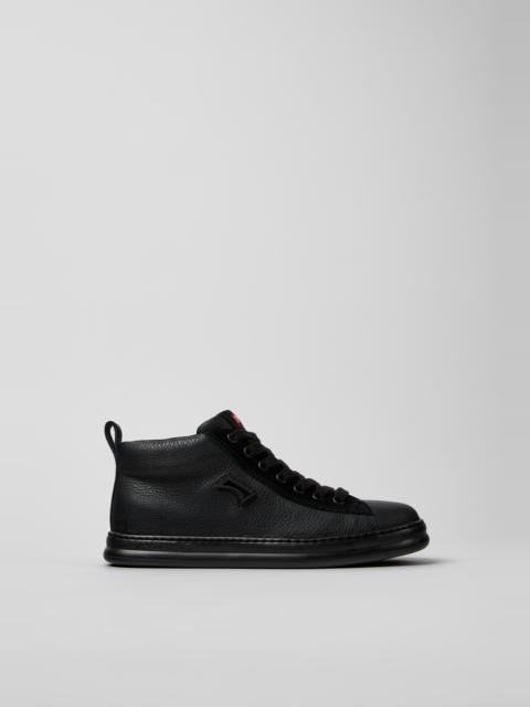 CAMPER Runner Black Leather and Nubuck Sneakers for Women.