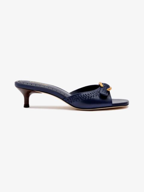 Larroudé Verona Mule In Navy Leather