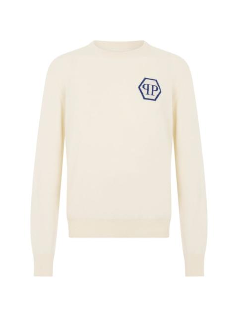 PHILIPP PLEIN jacquard hexagon cashmere knitwear