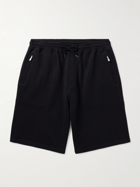 Straight-Leg Cotton-Blend Jersey Drawstring Shorts Black