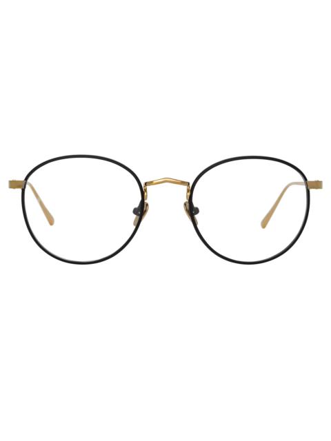 THE HARRISON | OVAL OPTICAL FRAME IN BLACK AND LIGHT GOLD (C3)