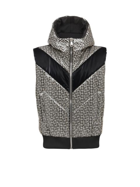 Balmain Puffer gilet jacket with monogram detail