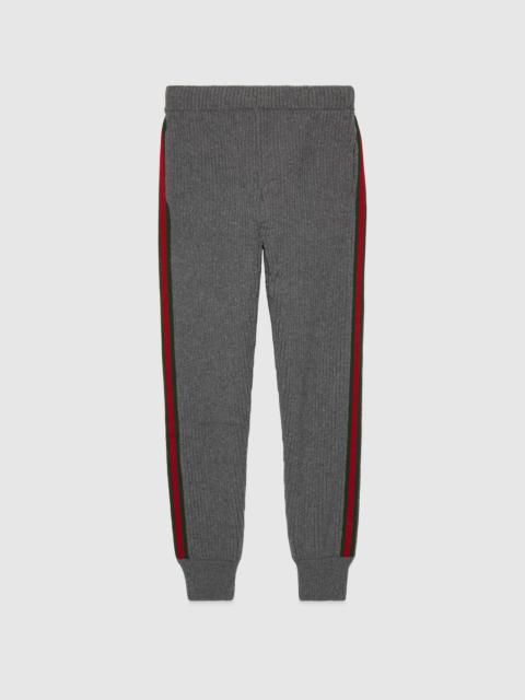 GUCCI Wool cashmere pants with Web