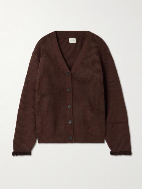 DEIJI STUDIOS Flounce Recycled Ribbed-knit Cardigan
