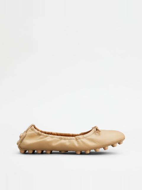 Tod's BUBBLE BALLERINAS IN LEATHER - BEIGE
