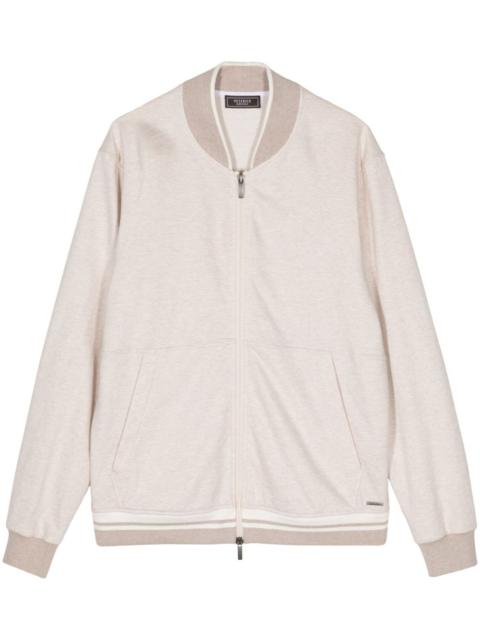 PESERICO stripe-detail cotton bomber jacket
