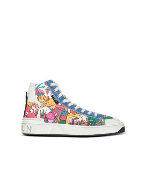 Balmain Disney x Balmain: The Lion King - B-Court High Top trainers with Enfant Précoce print