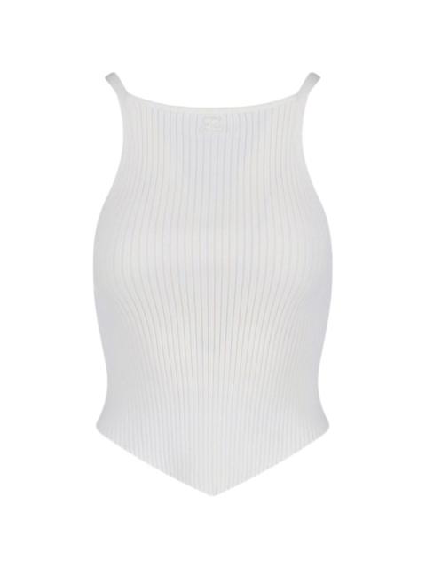 courrèges pointed-hem top
