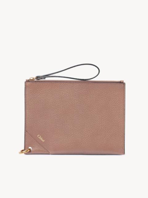 Chloé CHLOÉ SPIN ZIPPED POUCH IN GRAINED LEATHER