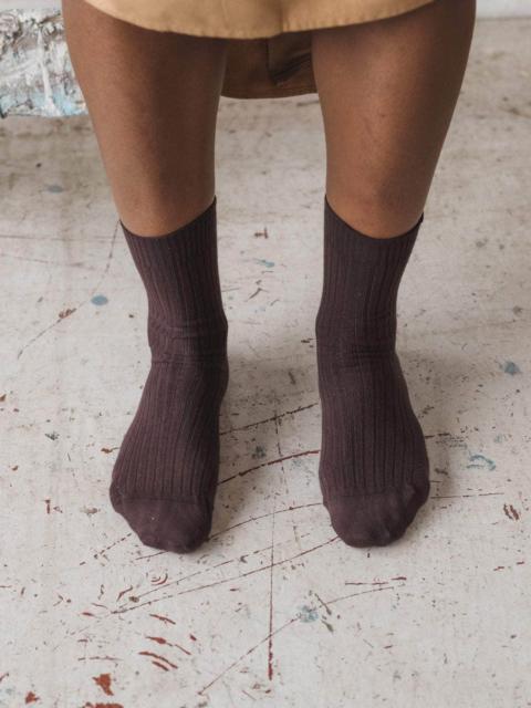 BASERANGE Rib Overankle Socks - Organic Cotton Rib