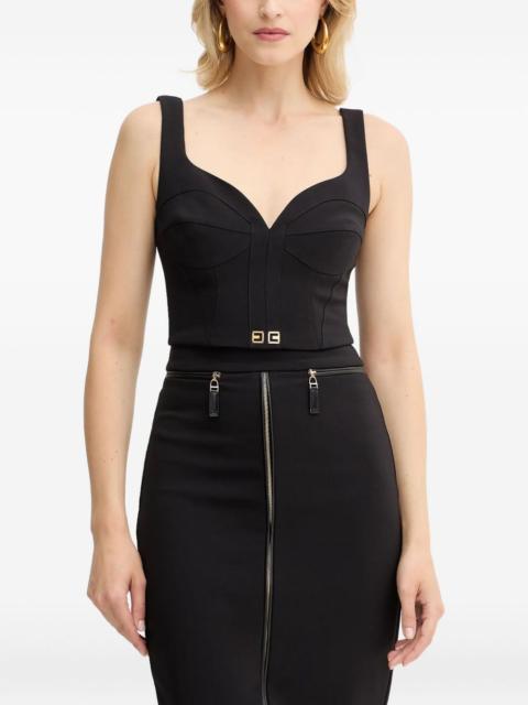 ELISABETTA FRANCHI appliqué zip-up top