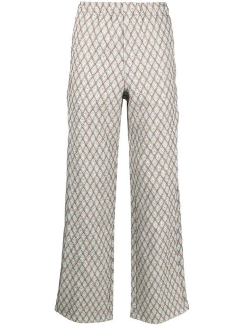 jacquard layered panel trousers