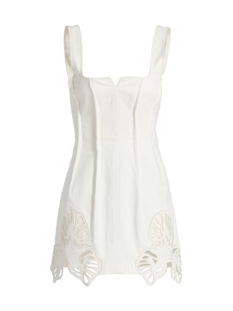 Acler Women's Leven Embroidered Pleated Cotton Minidress - Ivory