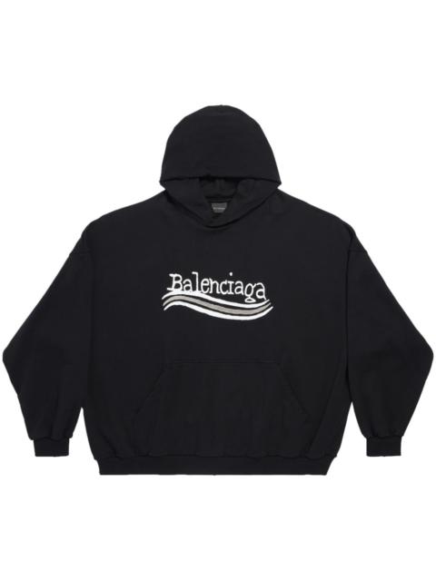 logo-print cotton hoodie