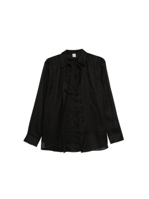button-down ramie shirt