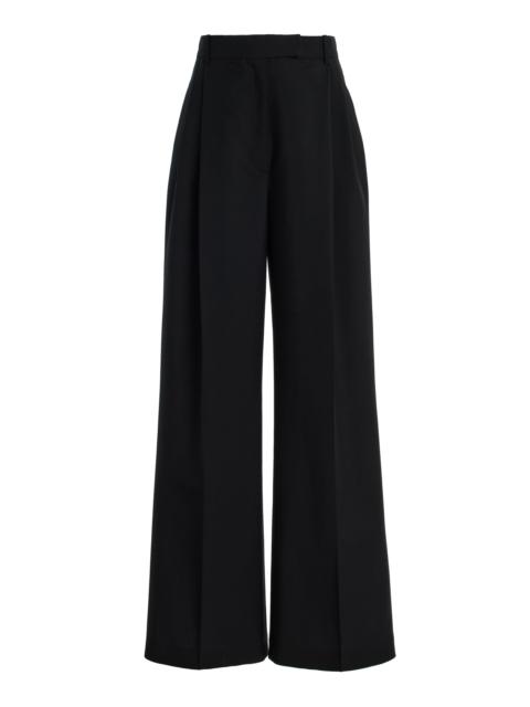 RÓHE Mid-Rise Tailored Wool-Mohair Trousers black