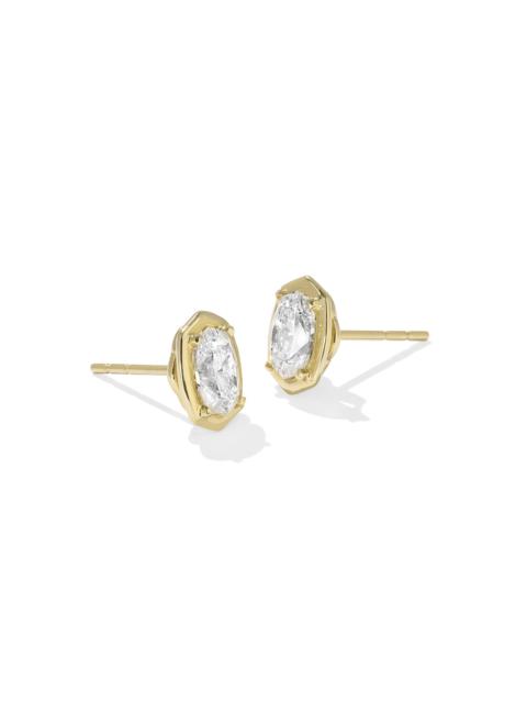 KENDRA SCOTT 2 ct Lab Grown White Diamond Custom Elisa Stud Earrings in 14k Yellow Gold