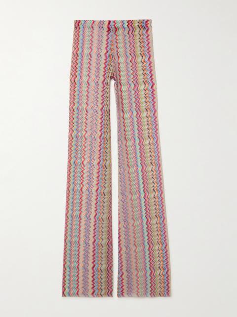 Missoni Striped Stretch-mesh Wide-leg Pants