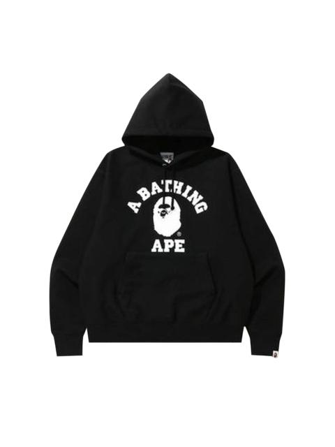 A BATHING APE® BAPE Relaxed Classic College Pullover Hoodie 'Black'