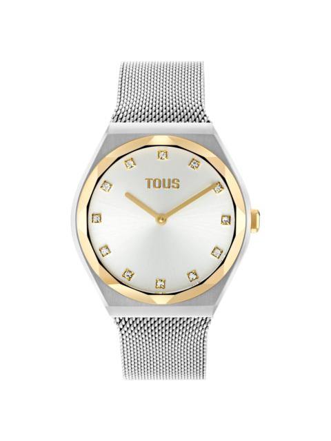 TOUS Analog Watch with steel and gold-colored steel bracelet Karat Round Mesh