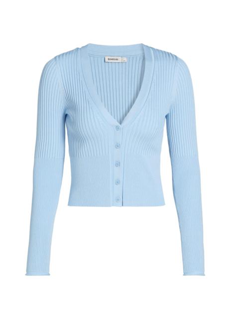 SIMKHAI Women's Ailany Rib-Knit Cardigan - Tidepool