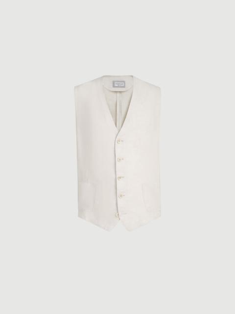 Brunello Cucinelli Linen micro chevron waistcoat