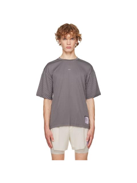 SATISFY Gray AuraLite Pleated Running T‑shirt