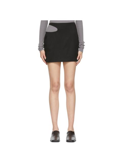 LOW CLASSIC Black Wool Miniskirt