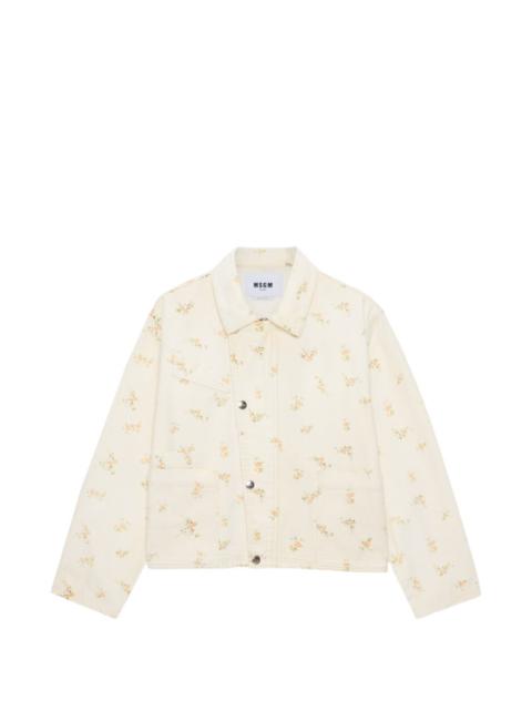 MSGM floral denim jacket