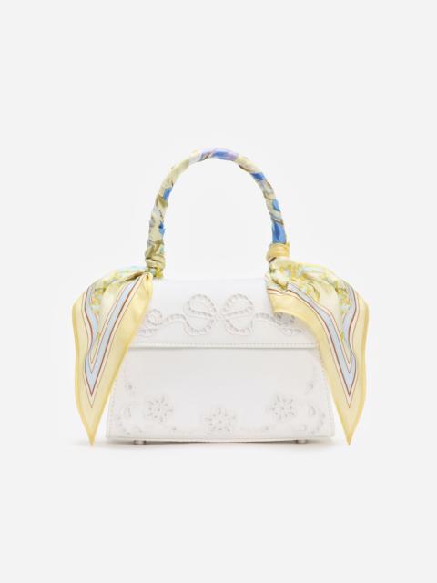 self-portrait Cream Linen Yellow Floral Mini Bag