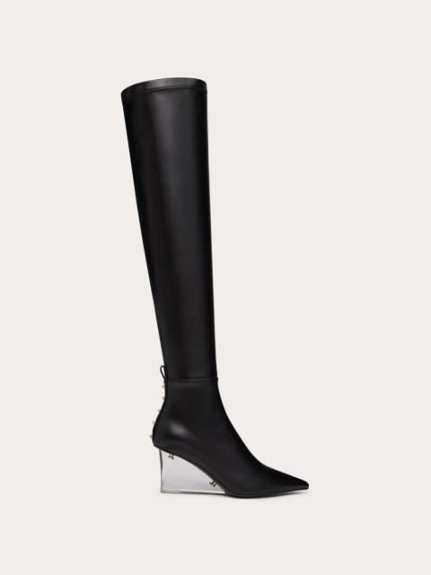 ROCKSTUD OVER-THE-KNEE BOOT IN STRETCH SYNTHETIC MATERIAL 75MM