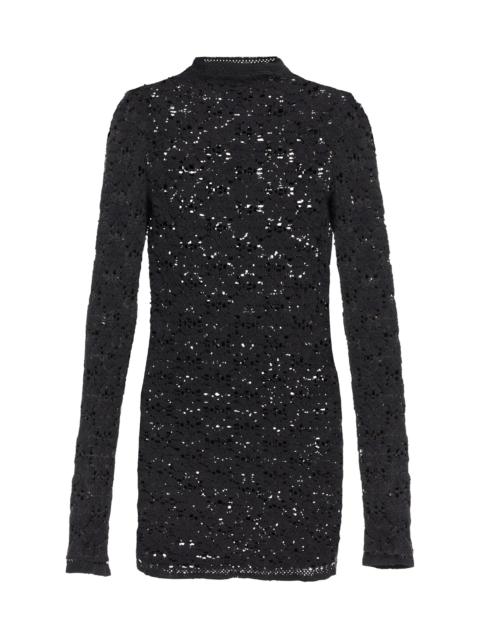 Jil Sander Embroidered cotton macramé top