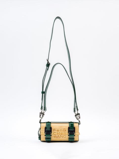 FENG CHEN WANG Green Croc Small Bamboo Bag