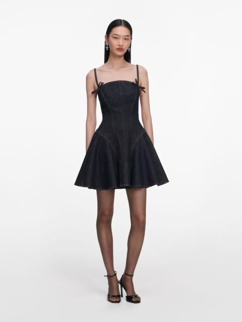 Indigo Denim Bow Mini Dress