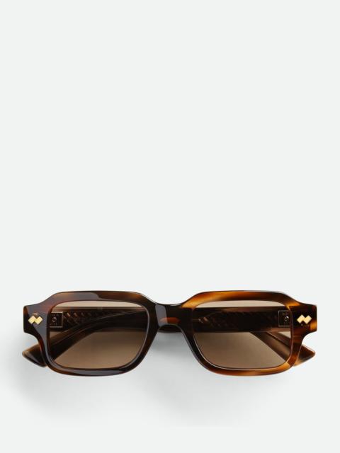Bottega Veneta Intrecciato Rectangular Sunglasses