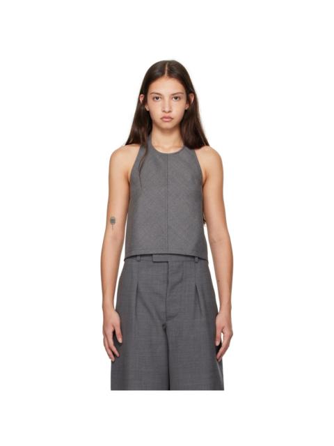 WARDROBE.NYC Gray Backless Halter Tank Top