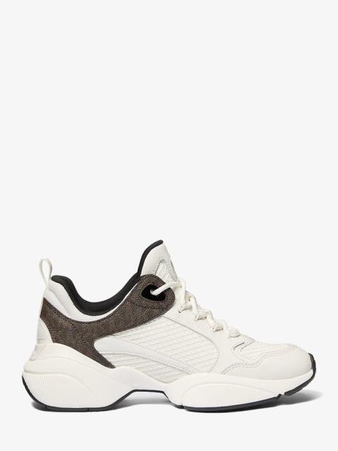MICHAEL KORS Bowie Mesh and Signature Logo Trainer