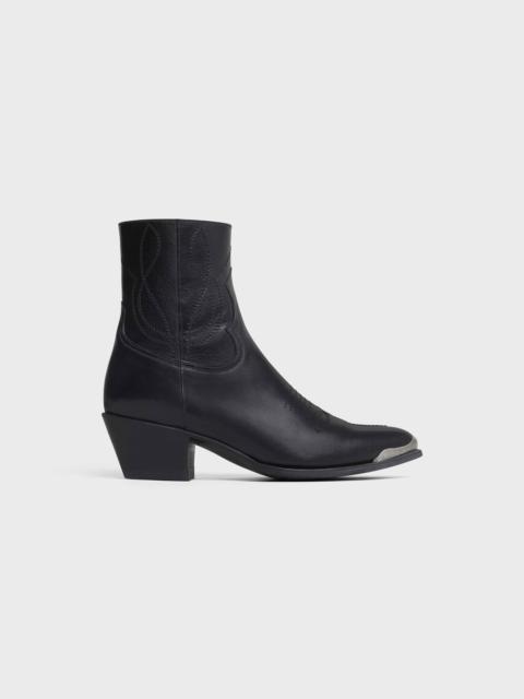 CELINE Western boots zipped boot with metal toe in Calfskin