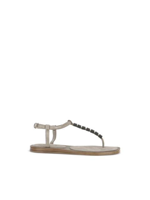 Brunello Cucinelli beaded-strap sandals