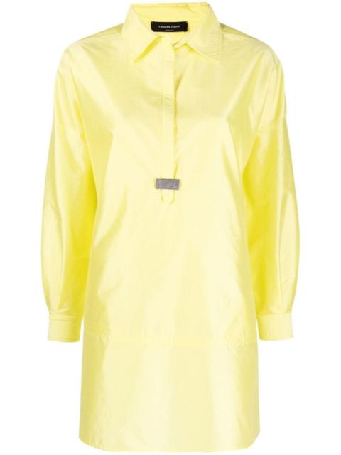 FABIANA FILIPPI long-sleeved satin mini shirtdress