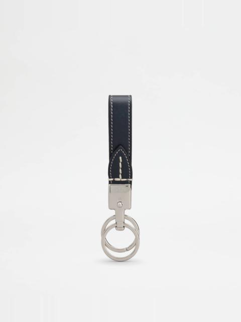 LEATHER KEY HOLDER - BLUE