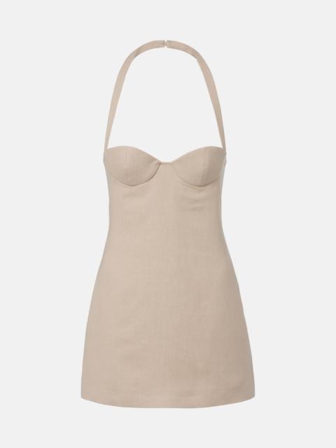 MAGDA BUTRYM Halterneck linen minidress