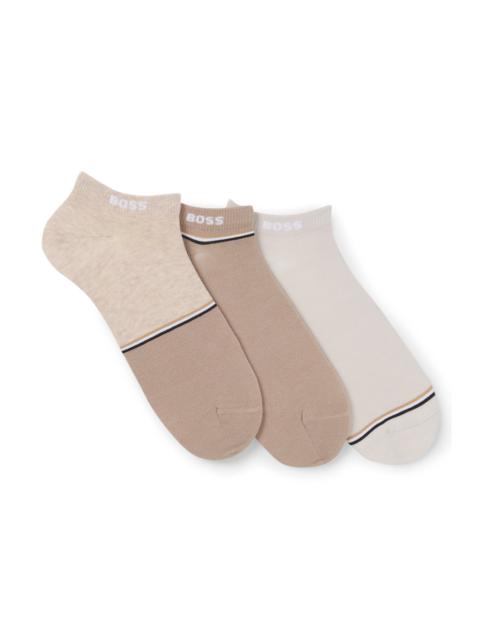 BOSS THREE-PACK OF ANKLE-LENGTH SOCKS