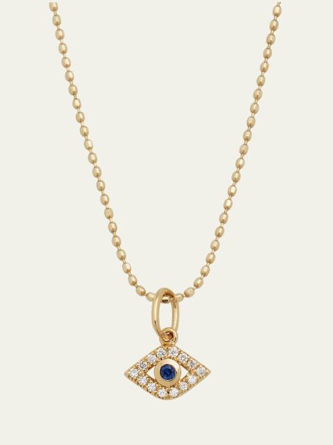 SYDNEY EVAN 14k Gold Tiny Evil Eye Charm Necklace