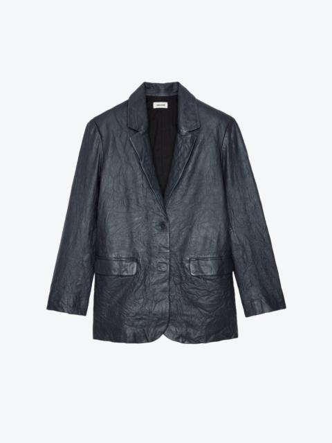 Venturi Crinkled Leather Blazer