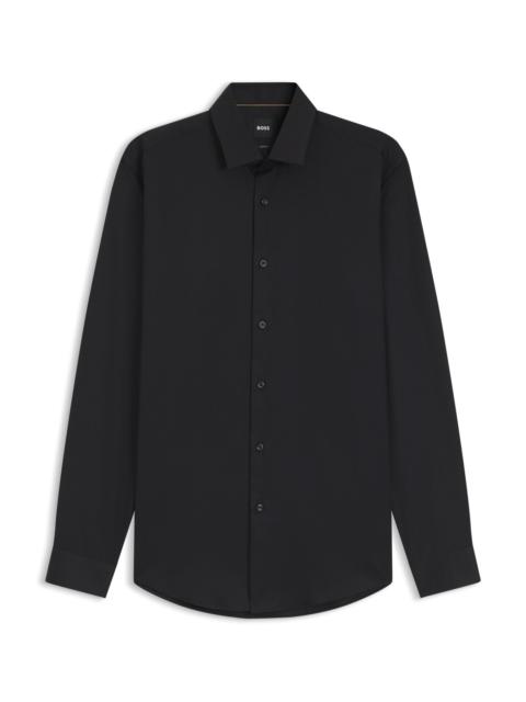 BOSS SLIM-FIT COTTON SHIRT WITH MINI MONOGRAM JACQUARD